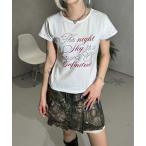 tシャツ スタッズストーンロゴT レディース