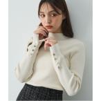 ニット セーター 「WEB限定」ボトル袖金ボタンニット レディース