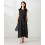 ワンピース 「洗える」サイドプリーツノースリーブワンピース