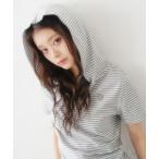 tシャツ STRIPED HENRY HOODIE / ストライプヘンリーフーディ レディース