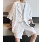  выставить [ выставить ] полоса морщина обработка over жакет × шорты мужской женский 