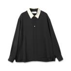 ショッピングシャツ シャツ Stripe Collar Double Cloth Asymmetrical Layered Shirt メンズ レディース