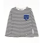 [Design Tshirts Store graniph] окантовка рисунок трикотажный джемпер с длинным рукавом S белый женский 