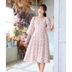 ワンピース 「美シルエット」つぼみ刺繍ワンピース