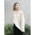 ニット セーター アルパカ混透かし編みニ