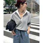 tシャツ 「インフルエンサー OKOCHI企画」シャツ襟ラガースウェットトップス レディース