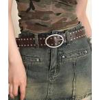  ремень [ Port / порт ] овальный пряжка двойной заклепки ремень #_ женский мужской 