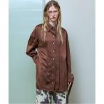 ブラウス シャツ 2way Satin Oversized Shirt/2WAYサテンオーバーシャツ レディース