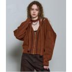 カーディガン 「PRE-ORDER」With Stall Tulle Slit Cardigan/ストール付きチュールスリットカーディガン レディース