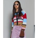 カーディガン 2way Neck Multi Border Knit Tops/2WAYネックマルチボーダーニットトップス レディース