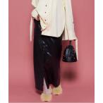 スカート 「25AW PRE-ORDER」Waist Cross Vegan Leather Tight Slit Skirt/ウエストクロスヴィーガ