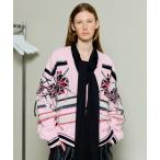 カーディガン Argyle Motif Hand Stitch Knit Cardigan/アーガイルモチーフハンドステッチニットカーディガン レディ