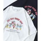 tシャツ 2025AW Disney/ディズニー ミッキー ドナルド デイジー グーフィー プルート プリントロンT 長袖 ロングスリーブTシャツ レ