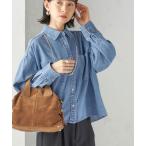 ショッピングショート ブラウス シャツ 「洗濯機可能」ライトオンス デニム ショート シャツ レディース