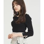 ショッピング新作 ニット セーター WEB限定 2025秋冬新作 配色袖スリットリブニット レディース