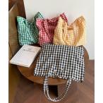 トートバッグ FReePLACe/大容量 ギンガムチェックトートバッグ X12586 レディース