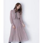 ショッピングリボン ワンピース ベロアリボンプリーツワンピース