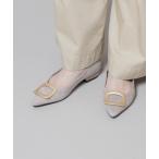 ショッピングパンプス パンプス ポインテッドトゥバックルフラットパンプス