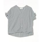 [BEAMS HEART] полоса рисунок короткий рукав блуза - зеленый женский 