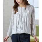 ブラウス シャツ アクセ付裾タックブラウス レディース