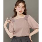 tシャツ 「マシンウォッシャブル・UVケア・接触冷感」ラグランレースドッキングカットソー レディース