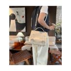 ショッピング革 ショルダーバッグ バッグ LEATHER 羊革スクエアバッグパック 2wayトートバッグ レディース