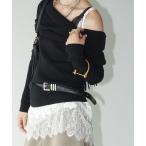 ニット セーター オフショル リブニットトップス chw25a034 レディース