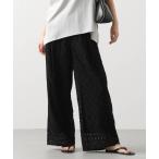 パンツ 幾何カットジャガードワイドパンツ レディース