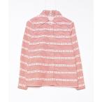 「miu miu」 ボーダー柄長袖シャツ 38 レッド レディース