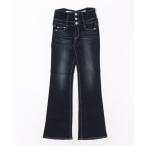 「GYDA」 加工ブーツカットデニムパンツ MEDIUM インディゴブルー レディース