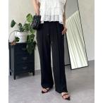 ショッピングワイドパンツ パンツ サイドスリットピンタックイージーパンツ レディース