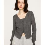 ニット セーター V/N CRASH 2P TOPS ブイネック クラッシュ ツーピー トップス 秋服 レディース