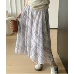 スカート チェック柄Aラインロングスカート