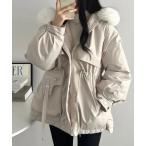ブルゾン アウター 暖かいファーモッズコート アウター レディース ゆったり 中綿コート フード付き ファー取り外し可 きれいめカジュアル オフィスカ
