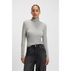 ショッピングモロッコ tシャツ ロールネックトップス ストレッチジャージー レディース