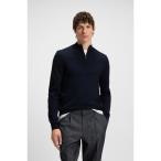  свитер вязаный Zip шея свитер балка Gin шерсть мужской 