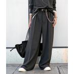 ショッピングワイドパンツ スラックス パンツ 2タックワイドパンツ レディース