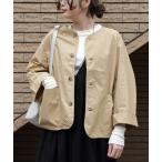 「DANTON」 ノーカラージャケット 38 タン レディース