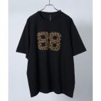 tシャツ stonewashed apply a leopard t-shirt/ストーンウォッシュ ヒョウ柄 貼り付け Tシャツ メンズ