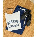 tシャツ 2WAY スムース ロゴ 7分袖Tシャツ/オフショルダーTシャツ/ロゴTシャツ レディース