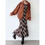 ショッピングワンピース ワンピース バイアスチェックビスチェワンピース