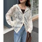 ショッピング刺繍 ブラウス シャツ 3D刺繍フードシャツ レディース