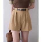 パンツ ベルト付きショートパンツ レディース