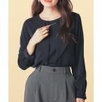 ブラウス シャツ アクセ付フリルブラウス レディース