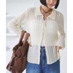 ショッピングレース カーディガン レースポロ襟カーディガン レディース