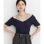 tシャツ マルチWAYオフショルギャザーTシャツ レディース