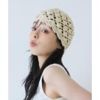 ニット帽 ニットキャップ 透かし編みサマーニットビーニー/ボンネット レディース