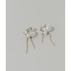 ショッピングパール ピアス パールビジューチェーンピアス レディース