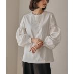 ショッピングパフスリーブ tシャツ 異素材MIXパフスリーブカットソー レディース