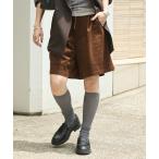 パンツ フェイクスエードハーフパンツ レディース